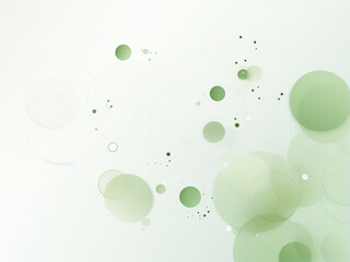 Geometric green background with circles and dots. AI Generation.