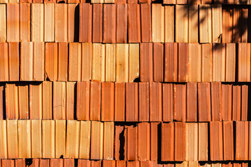Pattern of the Pile of hollow bricks in a building, in Brazil