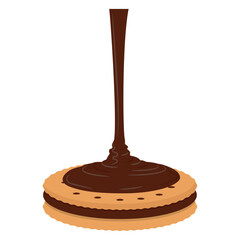 Colored chocolate cookie Vector