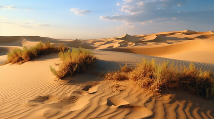 western gold sand desert sahara - obrazy, fototapety, plakaty