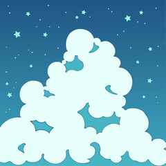 背景素材_夜空と雲