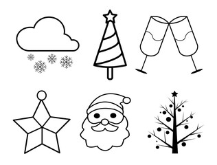 chrismast icon set simple vector illustration