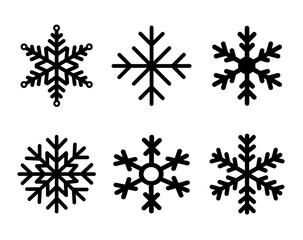 snowflake icon set simple vector illustration