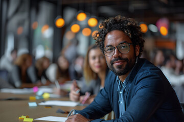 Engaged African American Professional Participating in a Collaborative Business Meeting