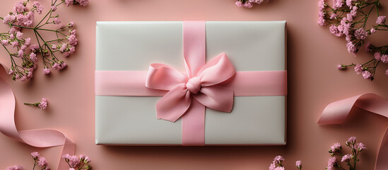 Pastel color backgrounds, mockup and gift boxes concept