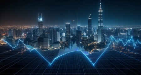  Emerging Tech - Cityscape with Futuristic Data Visualization