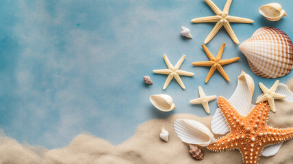 Fototapeta na wymiar starfish and seashells