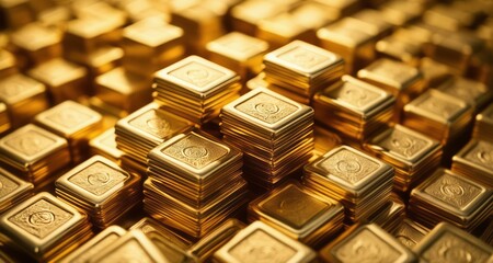  A fortune in gold, neatly stacked and ready for the taking