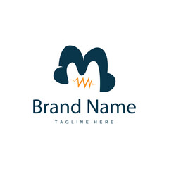 M letter logo in simple style Luxury product brand template illustration