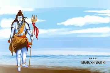 Lord Shiva Indian God Hindu Maha Shivratri Card Background