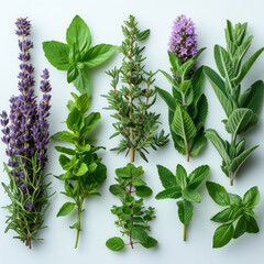 bunch of herbs, group of fresh herbs , healthy living