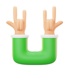 Obraz premium rock and roll 3d icon illustration