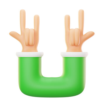 rock and roll 3d icon illustration
