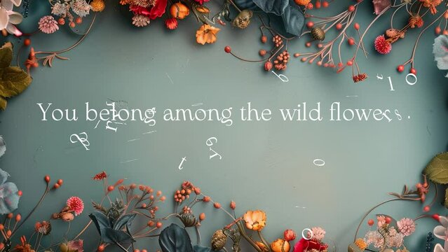 Welcome spring season. Background of spring season quotes decorated with flowers