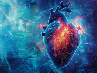 Conceptualize a backdrop background portraying a vivid portrayal of health as the pulse of life shrouded in intricate designs that reflect uniqueness and innovation