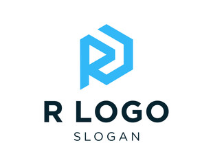 The logo design is about R Logo and was created using the Corel Draw 2018 application with a white background.