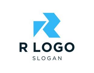 The logo design is about R Logo and was created using the Corel Draw 2018 application with a white background.