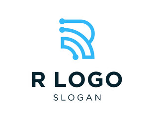 The logo design is about R Logo and was created using the Corel Draw 2018 application with a white background.
