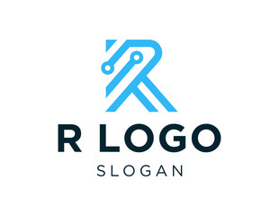 The logo design is about R Logo and was created using the Corel Draw 2018 application with a white background.