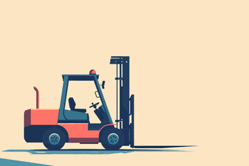 Forklift Flat Design Illustration