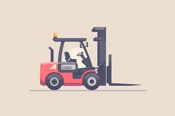 Forklift Flat Design Illustration