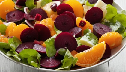  Fresh and vibrant salad, ready to brighten your day! - obrazy, fototapety, plakaty