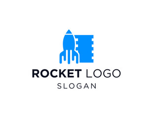The logo design is about Rocket and was created using the Corel Draw 2018 application with a white background.