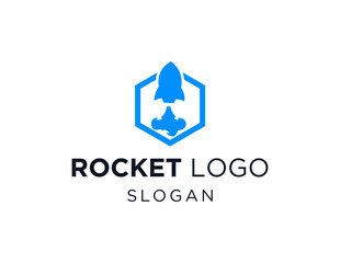 The logo design is about Rocket and was created using the Corel Draw 2018 application with a white background.