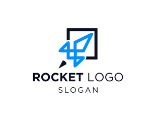 The logo design is about Rocket and was created using the Corel Draw 2018 application with a white background.
