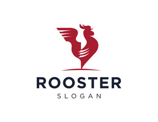 The logo design is about Rooster and was created using the Corel Draw 2018 application with a white background.