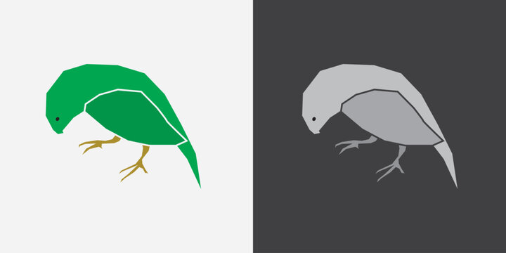 Kakapo bird logo design with green colors