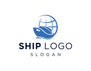 The logo design is about Ship and was created using the Corel Draw 2018 application with a white background.