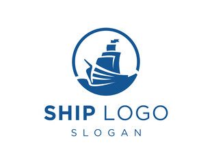 The logo design is about Ship and was created using the Corel Draw 2018 application with a white background.