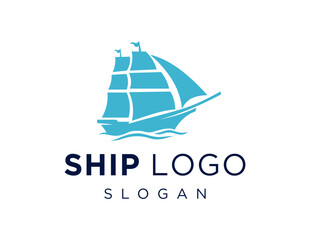 The logo design is about Ship and was created using the Corel Draw 2018 application with a white background.