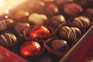 Foto op Plexiglas large box stuffed with lots of chocolates © Asep