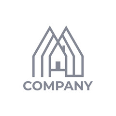 Minimalist house logo. Simple, modern, unique, character.