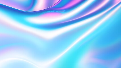 Obraz premium Holographic background texture design of neon iridescent wrinkled blue foil surface. 80s or 90s neon colors in wrinkled gradient foil pastel background