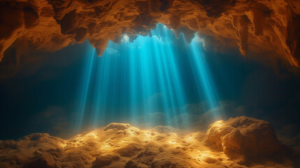 海底に差し込む光