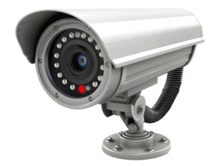 Security camera, white background, e-commerce page product map soft lighting