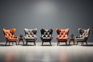 Row of Chairs in Upscale Home Decor Setting Generative AI