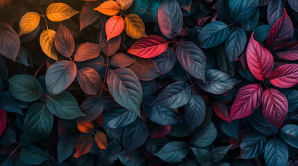 full frame of leaf background, full frame of colorful leaves background and wallpaper, leaves with beautiful color