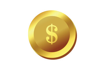 Gold Metallic Coin Sticker Design