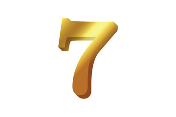 Gold Metallic Number Sticker Design