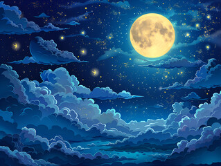 night moon and stars