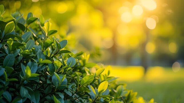 Green leaves in the garden with sunlight. Nature background and wallpaper.