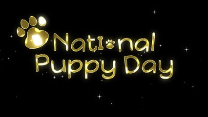 National Puppy Day animated national animal day national puppy alpha 4k looping background puppy day greetings