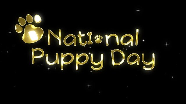 National Puppy Day animated national animal day national puppy alpha 4k looping background puppy day greetings