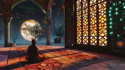 an illustrative image showing happiness in the month of Ramadan - Powered by Adobe
