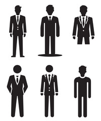 business people icon set silhouette
