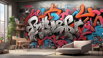 Graffiti art for living rooms,  new radical change in style 